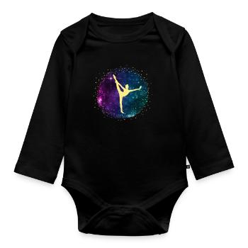 Cheerleader Tumbling Acrobat Cartwheel Maman - Body Bébé bio manches longues - noir - Devant