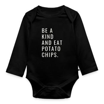 Just A Girl Who Loves Potato Chips - Organic Longsleeve Baby Bodysuit - black - Front