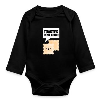 Raviolis grillés à St. Louis - Body Bébé bio manches longues - noir - Devant