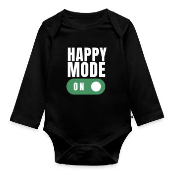 International Day Of Happiness - Organic Longsleeve Baby Bodysuit - black - Front