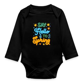 First Day Of Spring Equinox - Baby Bio-Langarm-Body - Schwarz - Vorne