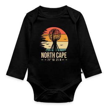North cape north nordkap - Organic Longsleeve Baby Bodysuit - black - Front