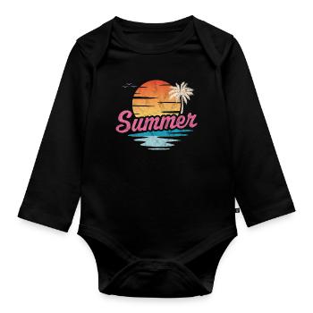 Sommer - Baby Bio-Langarm-Body - Schwarz - Vorne