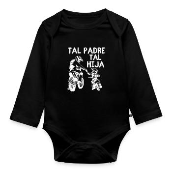 Tal Padre Tal Hijo Motocross Moto Desporte - Baby Bio-Langarm-Body - Schwarz - Vorne