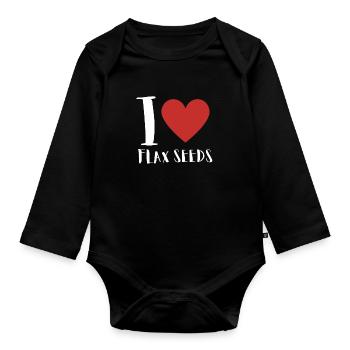 Superfood Huile de lin - Body Bébé bio manches longues - noir - Devant