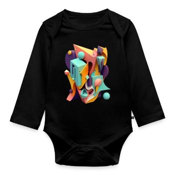 ..3D - Body Bébé bio manches longues - noir - Devant