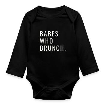Babes Who Brunch Squat - Body Bébé bio manches longues - noir - Devant