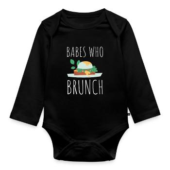Babes Who Brunch Squat - Body Bébé bio manches longues - noir - Devant