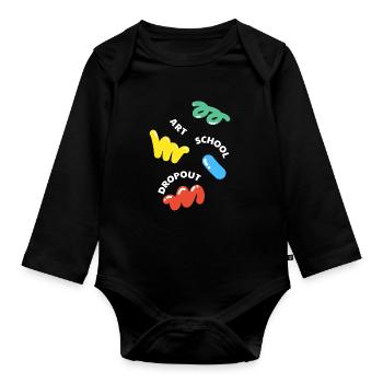 Art School Dropout - Organic Longsleeve Baby Bodysuit - black - Front