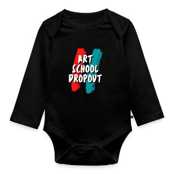 Art School Dropout - Organic Longsleeve Baby Bodysuit - black - Front