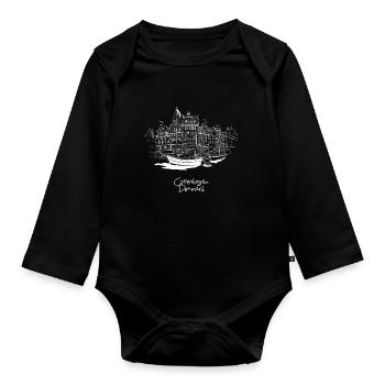 Kobenhavn Denmark Danish Kobenhaven Mermaid - Baby Bio-Langarm-Body - Schwarz - Vorne