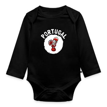 Galo De Barcelos Coq Portugais - Body Bébé bio manches longues - noir - Devant