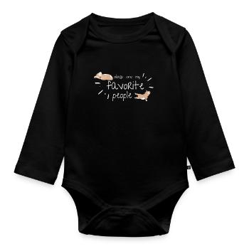 Dogs Are My Favorite People - Organic Longsleeve Baby Bodysuit - black - Front