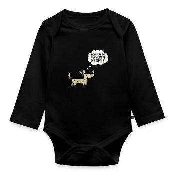 Dogs Are My Favorite People - Organic Longsleeve Baby Bodysuit - black - Front