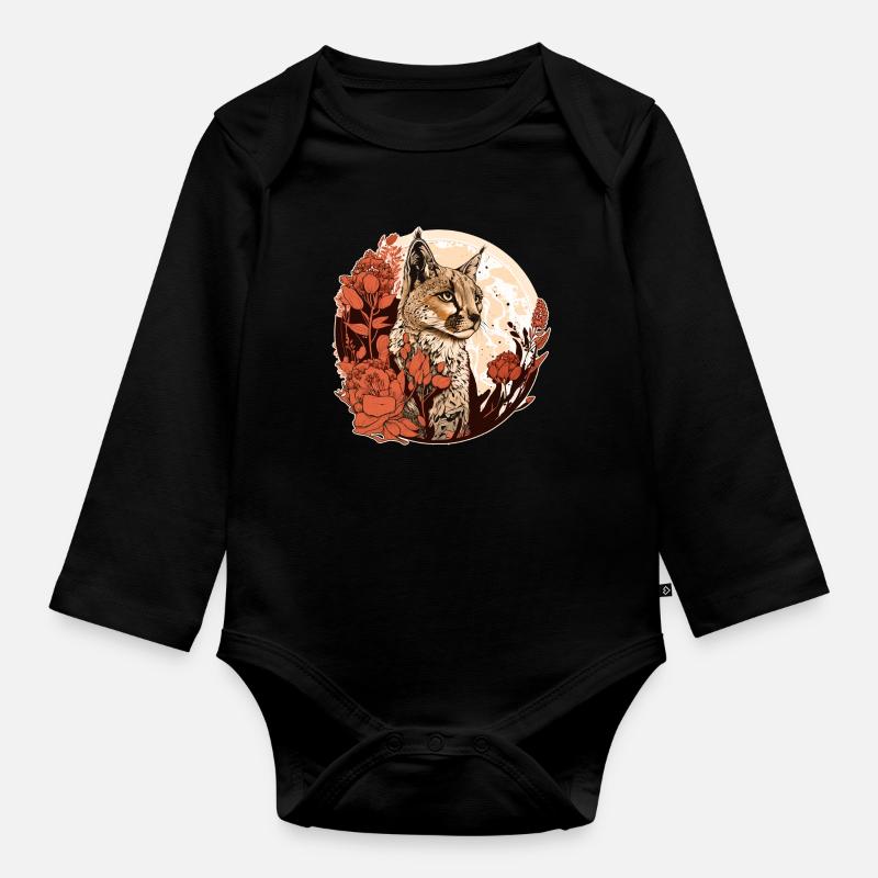 Luchs - Baby Bio-Langarm-Body - Schwarz