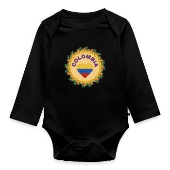 Parcero Colombia Colombian Cartagena Medellin And - Baby Bio-Langarm-Body - Schwarz - Vorne