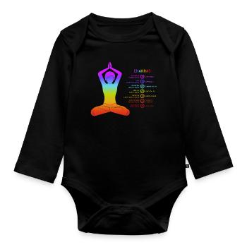 Chakra - Chakras - Body Bébé bio manches longues - noir - Devant