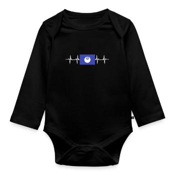 Japan Flag - Ibaraki - Baby Bio-Langarm-Body - Schwarz - Vorne