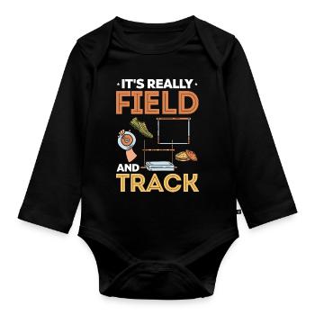 Track And Field Running - Expert Runner Field And - Organic Longsleeve Baby Bodysuit - black - Front