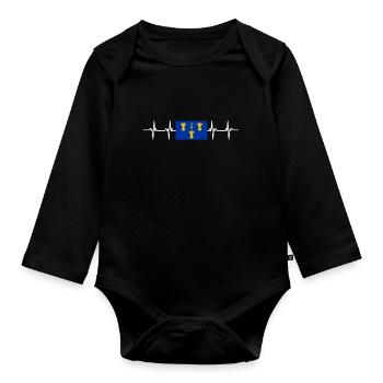 United Kingdom Cheshire Flag - Organic Longsleeve Baby Bodysuit - black - Front