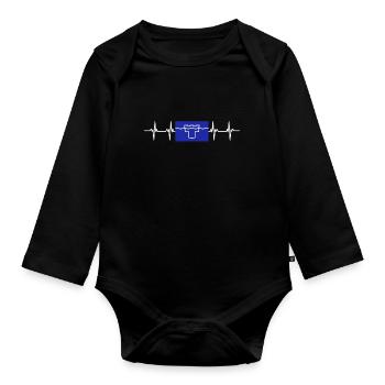 Drapeau Tyne And Wear du Royaume-Uni - Body Bébé bio manches longues - noir - Devant