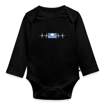 Royaume-Uni Drapeau de l’île de Wight - Body Bébé bio manches longues - noir - Devant