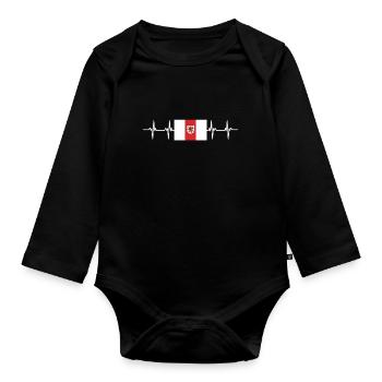 Poland West Pomerania Flag - Baby Bio-Langarm-Body - Schwarz - Vorne