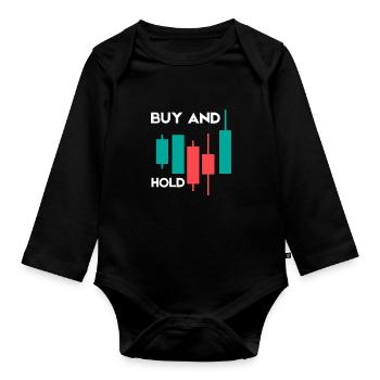 Investment Strategy Buy And Hold - Organic Longsleeve Baby Bodysuit - black - Front