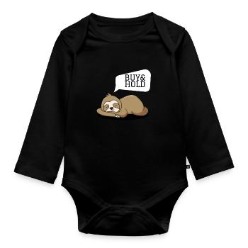 Investment Strategy Buy And Hold - Organic Longsleeve Baby Bodysuit - black - Front