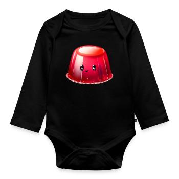Kawaii Pudding - Baby Bio-Langarm-Body - Schwarz - Vorne
