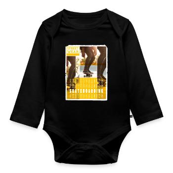 Skateboarding Skate Skater Skateboard Sk8 Vintage - Body Bébé bio manches longues - noir - Devant