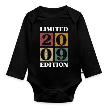 Vintage Cadeau 2009 Anniversaire Édition limitée - Body Bébé bio manches longues - noir - Devant