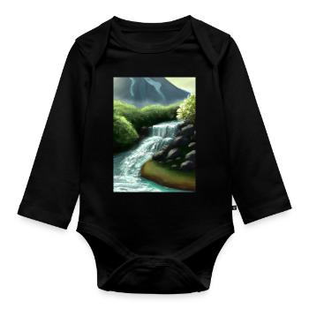 Forest River Wasserfall - Baby Bio-Langarm-Body - Schwarz - Vorne