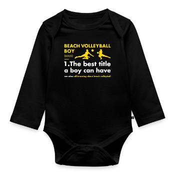 Sport Boy Définition Volleyball de plage - Body Bébé bio manches longues - noir - Devant