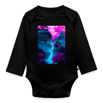 Mystischer Wasserfall - Baby Bio-Langarm-Body - Schwarz - Vorne