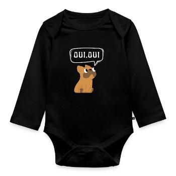 Oui Oui Merci - Baby Bio-Langarm-Body - Schwarz - Vorne