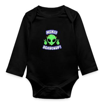 Oui Oui Merci - Baby Bio-Langarm-Body - Schwarz - Vorne