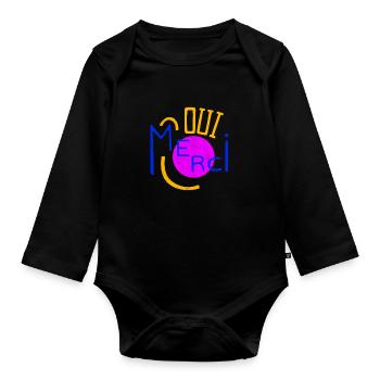 Oui Oui Merci - Baby Bio-Langarm-Body - Schwarz - Vorne