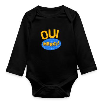 Oui Oui Merci - Baby Bio-Langarm-Body - Schwarz - Vorne