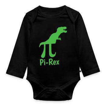 Pi-Rex Mathe Mathematik Lehrer Schule Wissenschaft - Baby Bio-Langarm-Body - Schwarz - Vorne