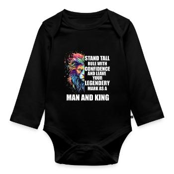 Man and King - Baby Bio-Langarm-Body - Schwarz - Vorne