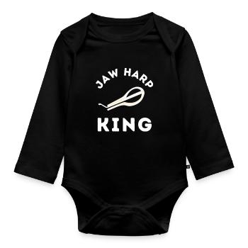 Jew Mouth Harp Jaw Harp Bass - Organic Longsleeve Baby Bodysuit - black - Front