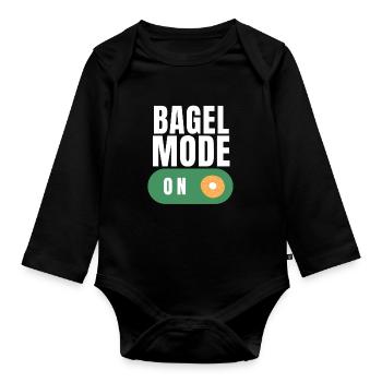 Sesame Bagel New York Jewish Deli - Baby Bio-Langarm-Body - Schwarz - Vorne
