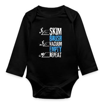 Entretien de piscine et nettoyeur de piscine - Body Bébé bio manches longues - noir - Devant