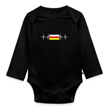 Russian Flag - North Ossetia-Alania - Baby Bio-Langarm-Body - Schwarz - Vorne