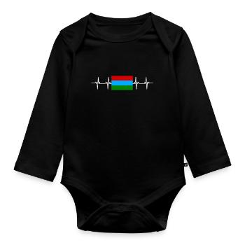 Drapeau russe - Carélie - Body Bébé bio manches longues - noir - Devant