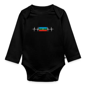 Russian Flag - Karachay-Cherkessia - Baby Bio-Langarm-Body - Schwarz - Vorne