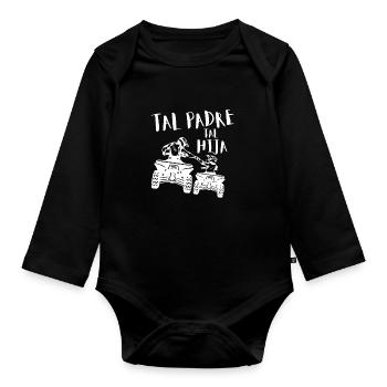 Tel Père Tel Fils Quad Antenne Cubique Moto - Baby Bio-Langarm-Body - Schwarz - Vorne