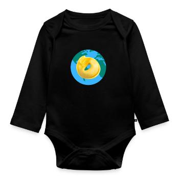 Italian Penne Pasta Tortellini - Baby Bio-Langarm-Body - Schwarz - Vorne