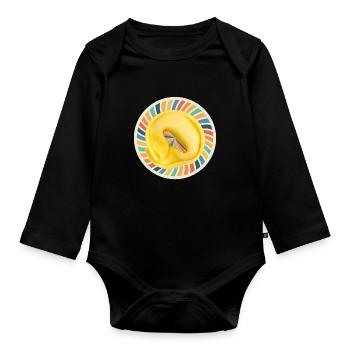 Italian Penne Pasta Tortellini - Baby Bio-Langarm-Body - Schwarz - Vorne
